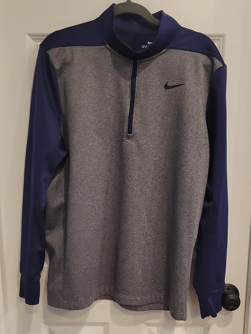 Nike Grey and Navy Quarter-Zip Performance Fleece